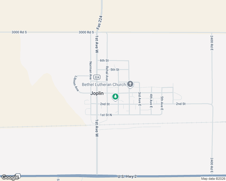 map of restaurants, bars, coffee shops, grocery stores, and more near 12 3rd Street in Joplin