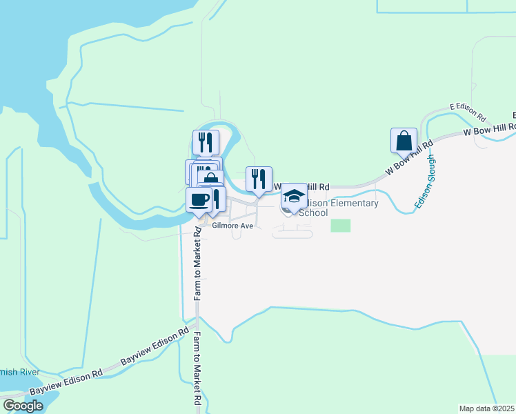map of restaurants, bars, coffee shops, grocery stores, and more near 5801 Main Avenue in Bow