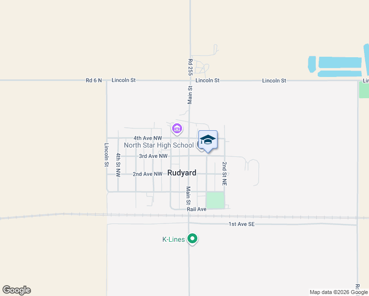 map of restaurants, bars, coffee shops, grocery stores, and more near 316 Main Street in Rudyard