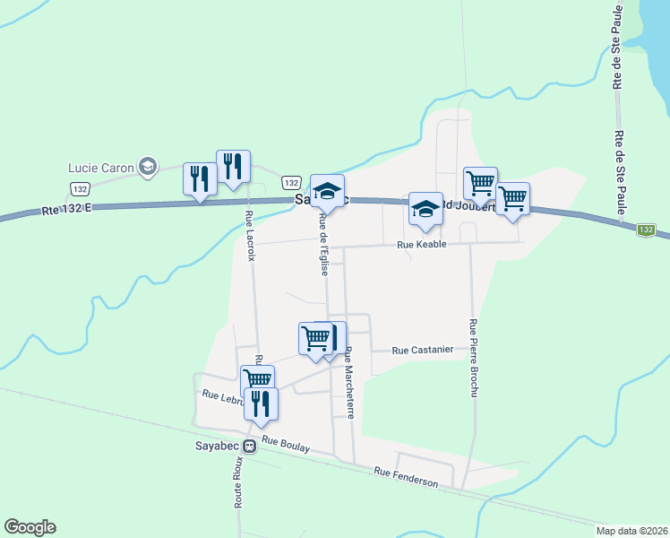map of restaurants, bars, coffee shops, grocery stores, and more near 2 Rue Saint Arthur in Sayabec