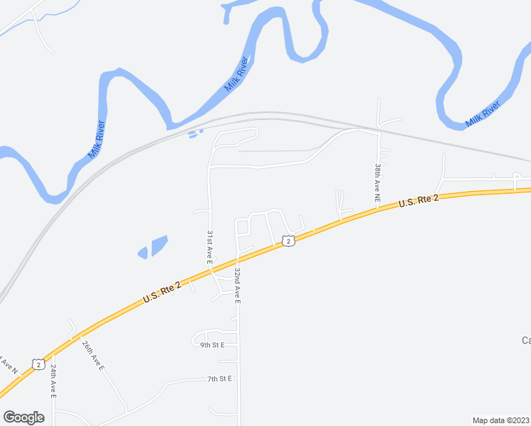 map of restaurants, bars, coffee shops, grocery stores, and more near 34th Avenue Northeast in Havre
