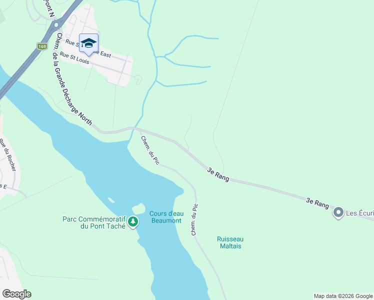 map of restaurants, bars, coffee shops, grocery stores, and more near 801 Chemin Grande Décharge in Alma