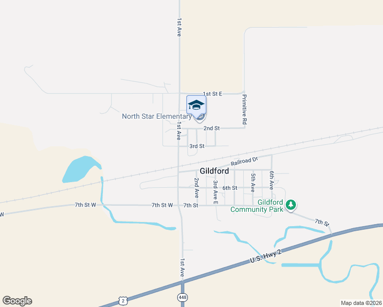 map of restaurants, bars, coffee shops, grocery stores, and more near 3rd Street in Gildford