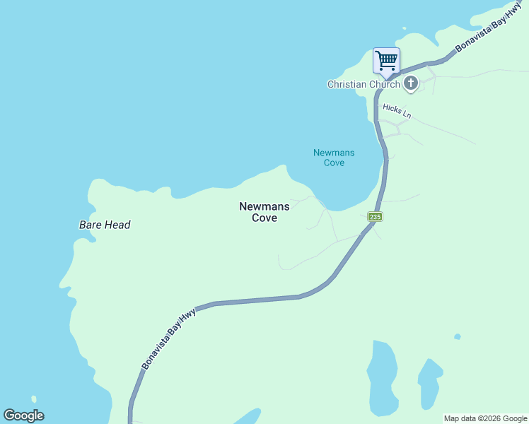 map of restaurants, bars, coffee shops, grocery stores, and more near in Newmans Cove