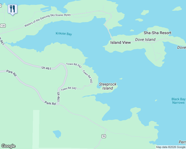 map of restaurants, bars, coffee shops, grocery stores, and more near 2284 Town Road 342 in International Falls