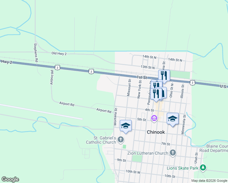 map of restaurants, bars, coffee shops, grocery stores, and more near 200 Cleveland Road West in Chinook