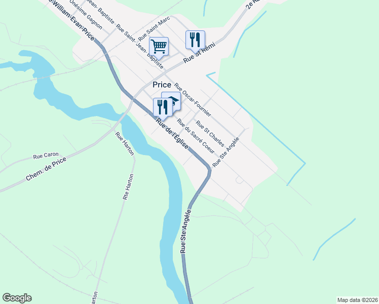 map of restaurants, bars, coffee shops, grocery stores, and more near 63 Rue de l'Église in Price