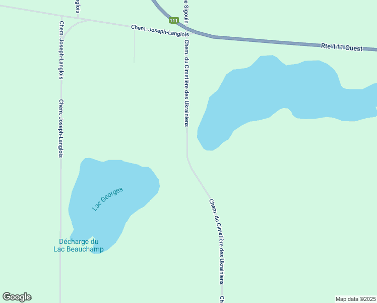 map of restaurants, bars, coffee shops, grocery stores, and more near 129 Chemin Cimetière des Ukrainiens in Amos