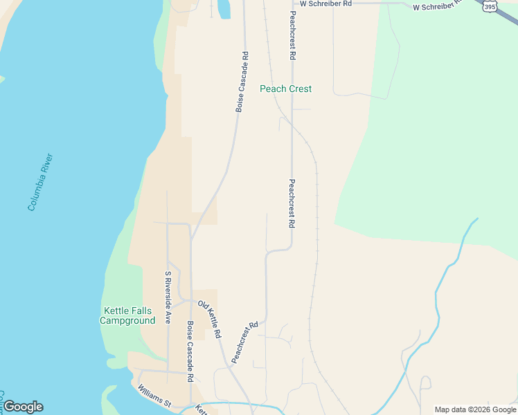 map of restaurants, bars, coffee shops, grocery stores, and more near 1399 Haven Way in Kettle Falls
