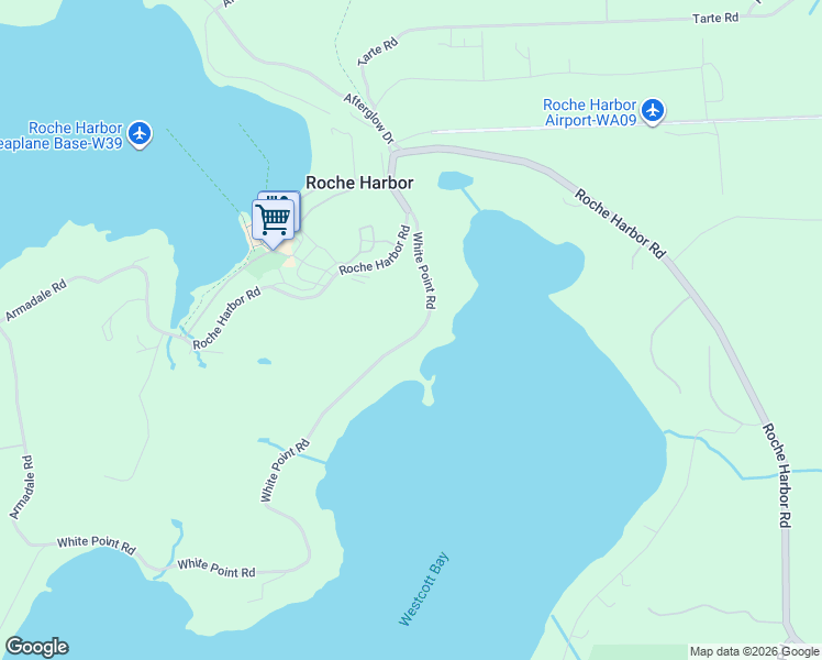 map of restaurants, bars, coffee shops, grocery stores, and more near 128 White Point Rd in Friday Harbor