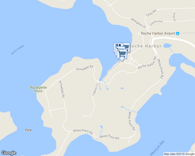map of restaurants, bars, coffee shops, grocery stores, and more near 216 White Point Road in Friday Harbor