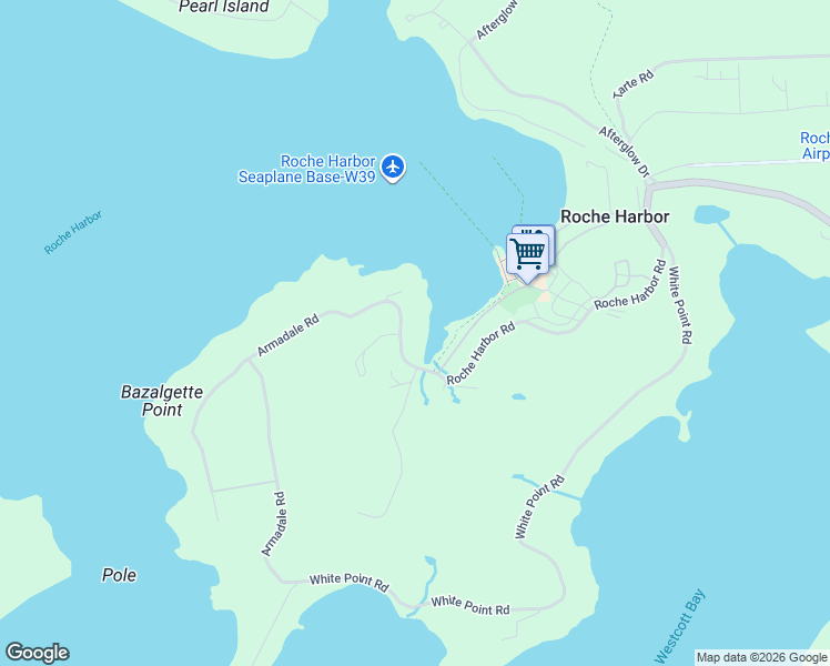 map of restaurants, bars, coffee shops, grocery stores, and more near 132 Armadale Road in Friday Harbor