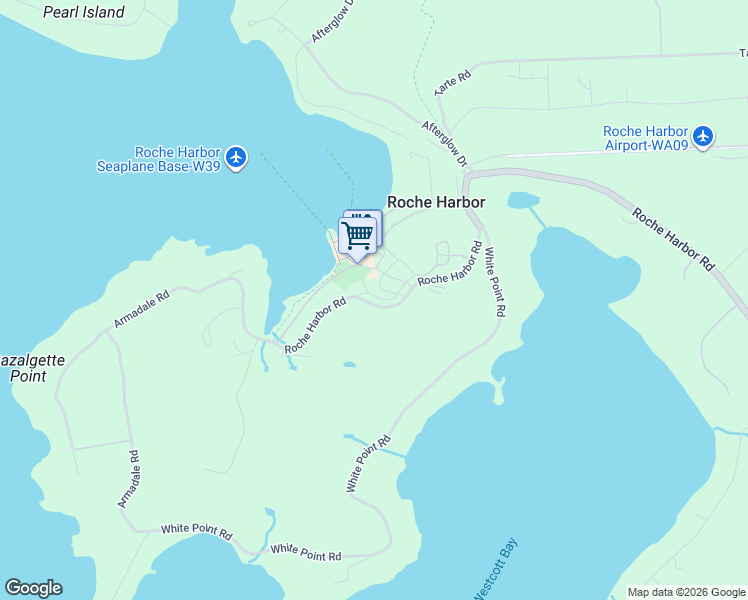 map of restaurants, bars, coffee shops, grocery stores, and more near 53 Doc Capron Lane in Friday Harbor