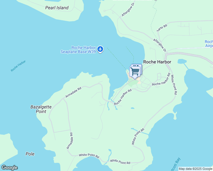 map of restaurants, bars, coffee shops, grocery stores, and more near 132 Armadale Road in Friday Harbor