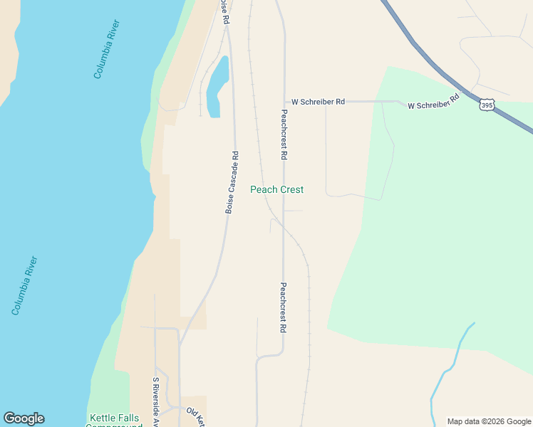 map of restaurants, bars, coffee shops, grocery stores, and more near 1264 Peachcrest Road in Kettle Falls