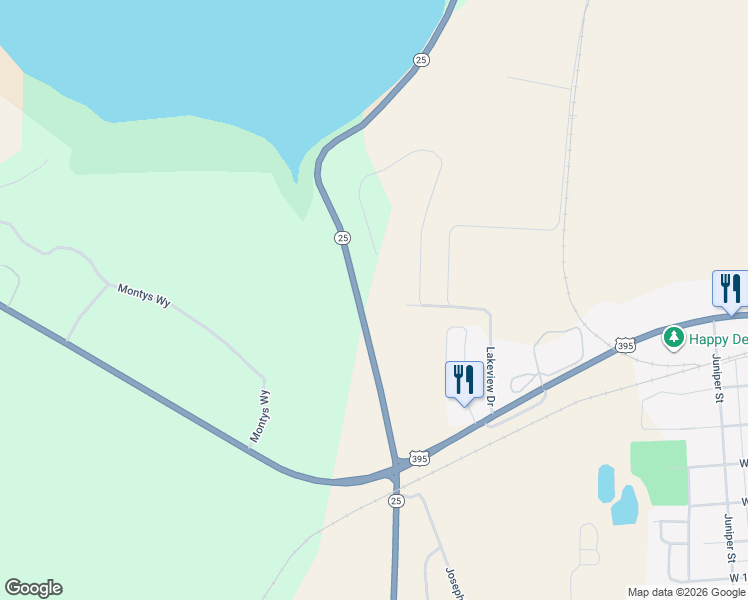 map of restaurants, bars, coffee shops, grocery stores, and more near 1028 Lakeview Drive in Kettle Falls