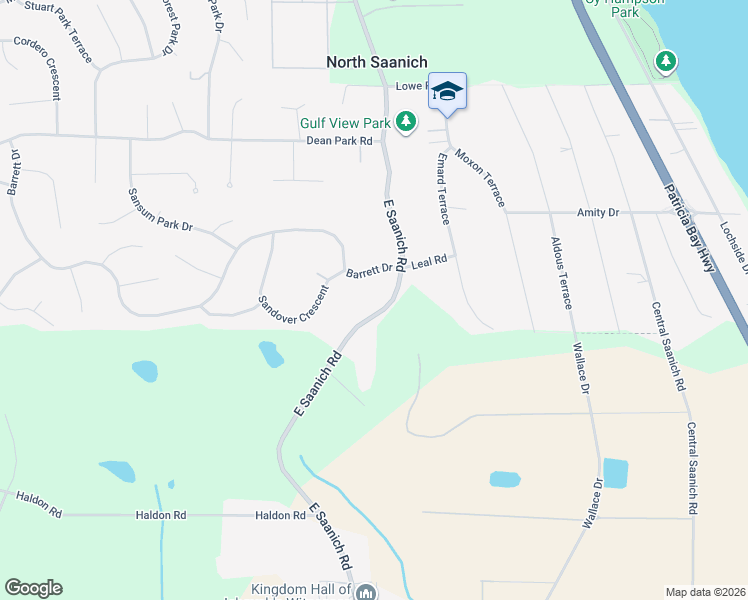 map of restaurants, bars, coffee shops, grocery stores, and more near Mills Road in North Saanich