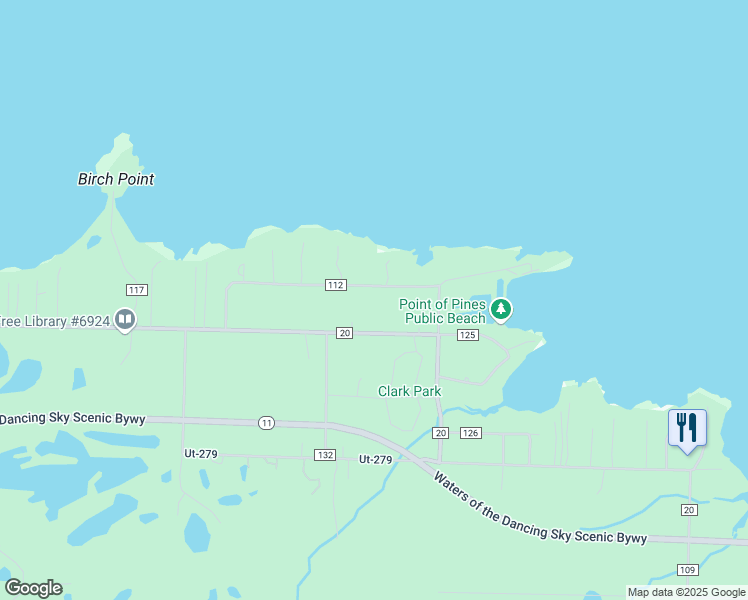 map of restaurants, bars, coffee shops, grocery stores, and more near 3124 County Road 112 in International Falls