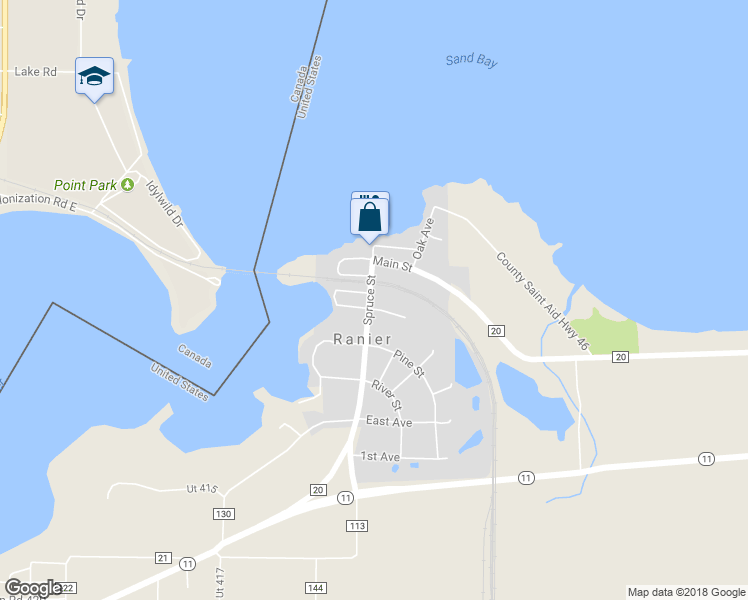 map of restaurants, bars, coffee shops, grocery stores, and more near in Ranier