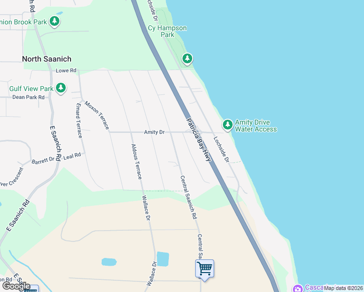 map of restaurants, bars, coffee shops, grocery stores, and more near 2279 Bexley Terrace in North Saanich