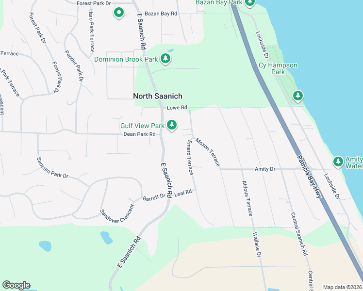map of restaurants, bars, coffee shops, grocery stores, and more near 8625 East Saanich Road in North Saanich