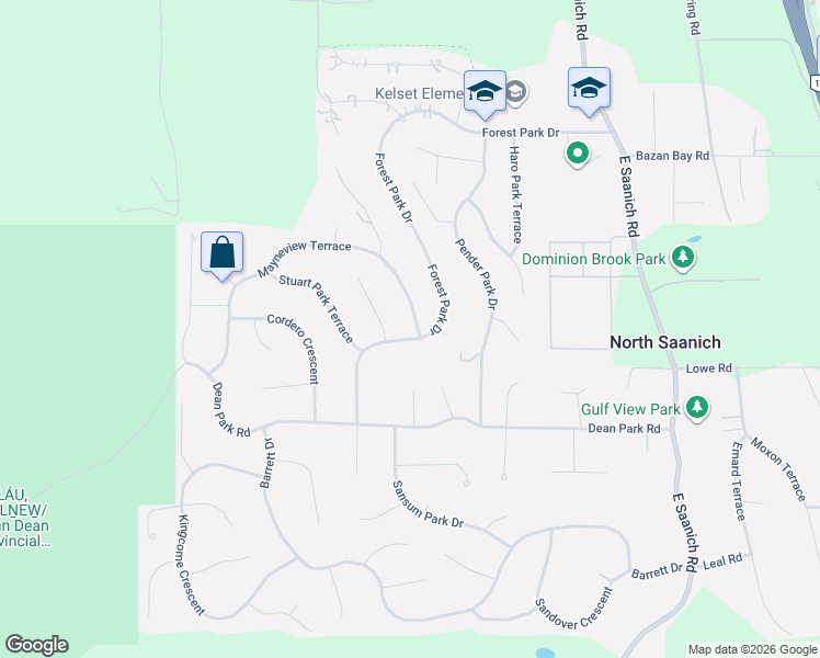 map of restaurants, bars, coffee shops, grocery stores, and more near in North Saanich