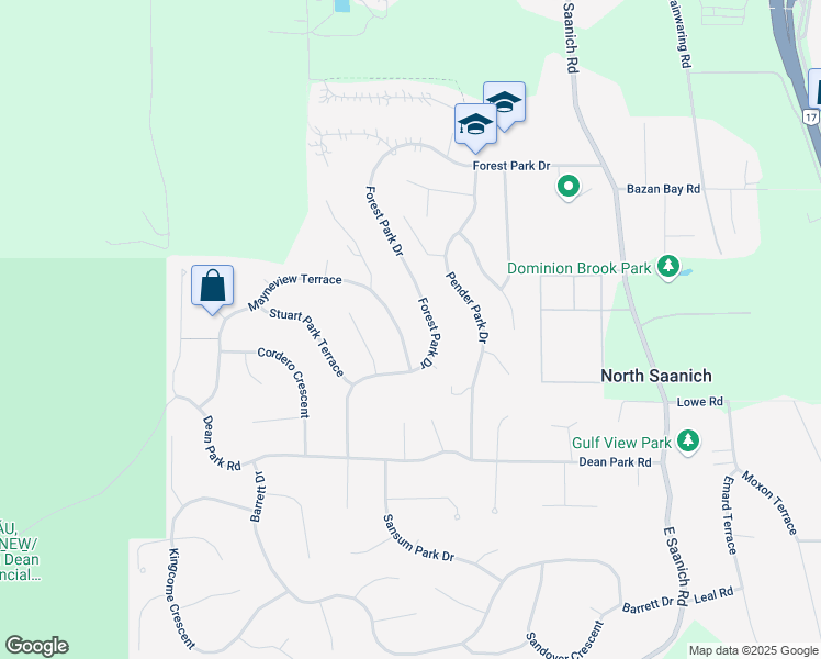map of restaurants, bars, coffee shops, grocery stores, and more near 1744 Mayneview Terrace in North Saanich