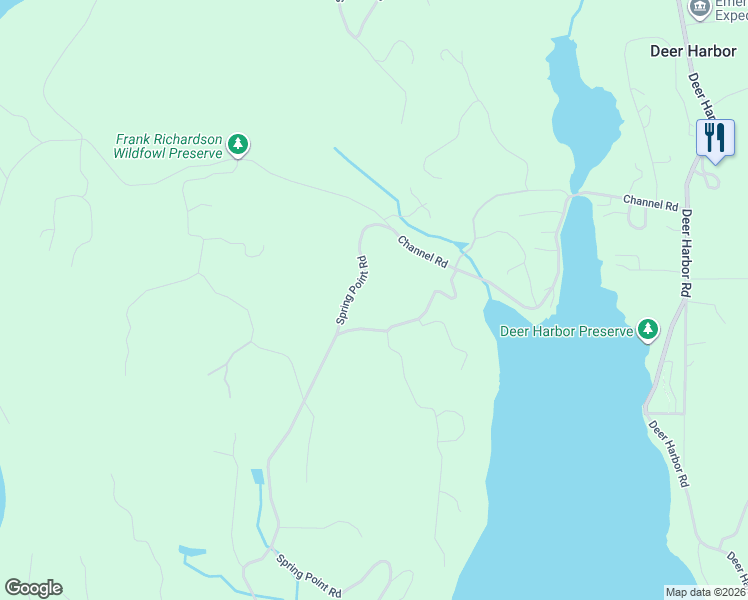 map of restaurants, bars, coffee shops, grocery stores, and more near 247 Spring Point Road in Eastsound