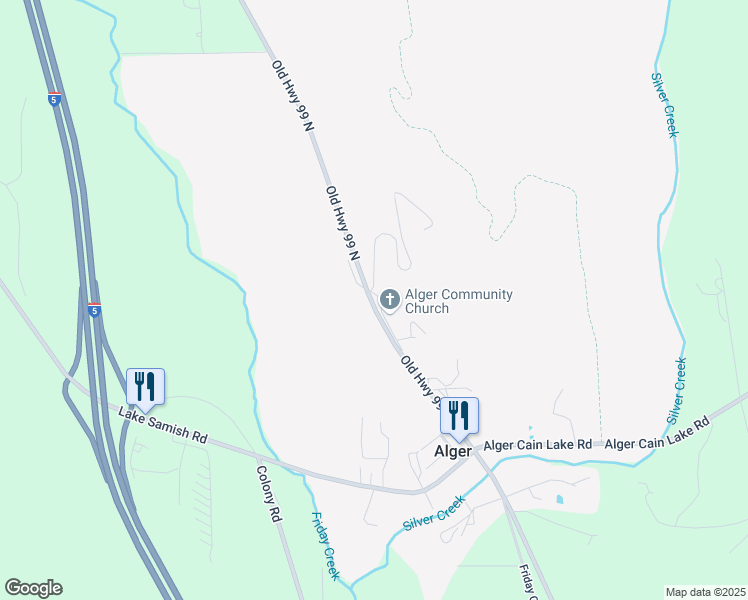 map of restaurants, bars, coffee shops, grocery stores, and more near 1400-1598 Silver Run Ln in Bellingham