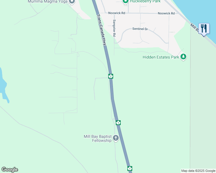 map of restaurants, bars, coffee shops, grocery stores, and more near 612 Butterfield Road in Mill Bay