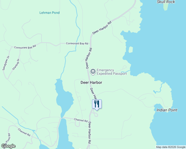 map of restaurants, bars, coffee shops, grocery stores, and more near 4319 Deer Harbor Road in Eastsound
