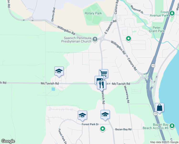 map of restaurants, bars, coffee shops, grocery stores, and more near 9173 Basswood Road in Capital