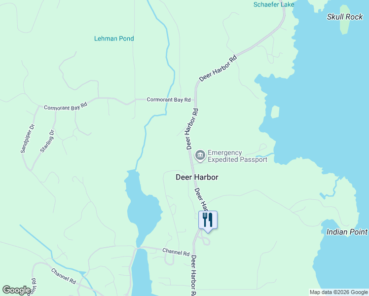 map of restaurants, bars, coffee shops, grocery stores, and more near 4319 Deer Harbor Road in Eastsound