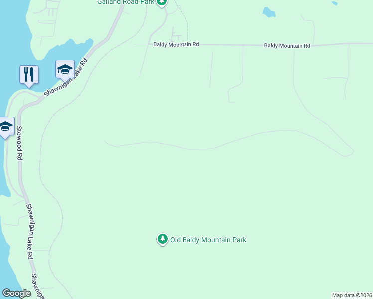 map of restaurants, bars, coffee shops, grocery stores, and more near 1730 Strathcona Heights Road in Shawnigan Lake