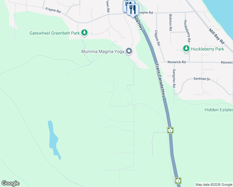 map of restaurants, bars, coffee shops, grocery stores, and more near 2321 Boulding Road in Mill Bay