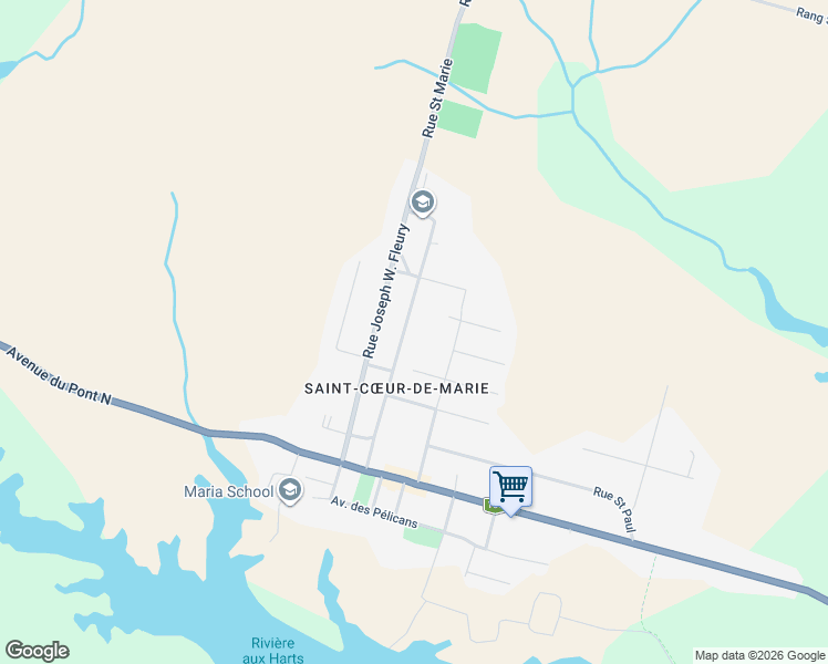 map of restaurants, bars, coffee shops, grocery stores, and more near 261 Rue Mistouk in Alma