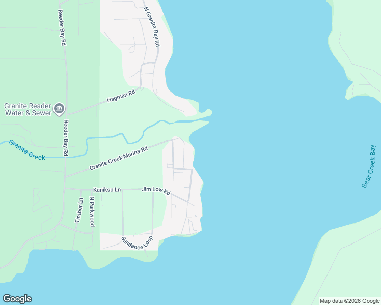 map of restaurants, bars, coffee shops, grocery stores, and more near 59 South Granite Bay Road in Nordman