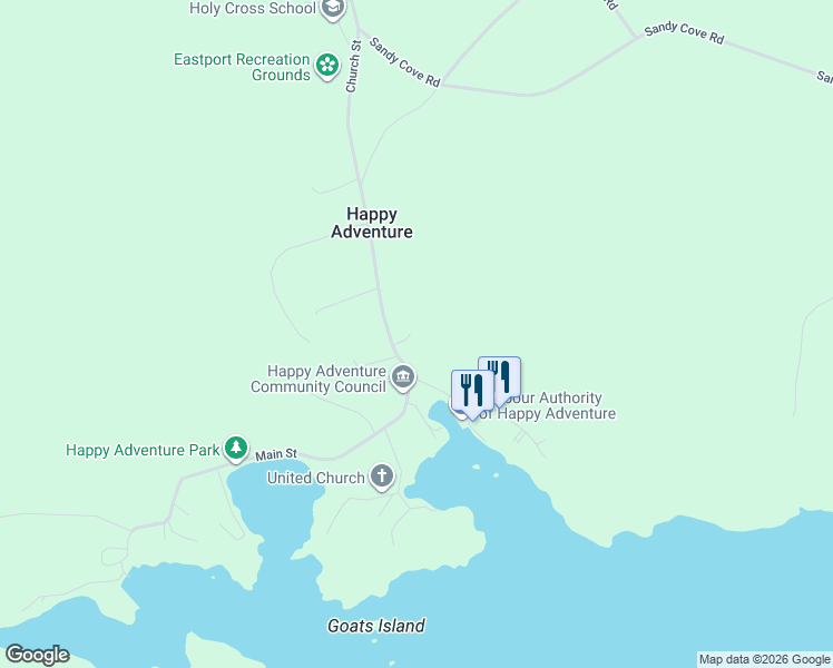map of restaurants, bars, coffee shops, grocery stores, and more near 53 Main Street in Eastport
