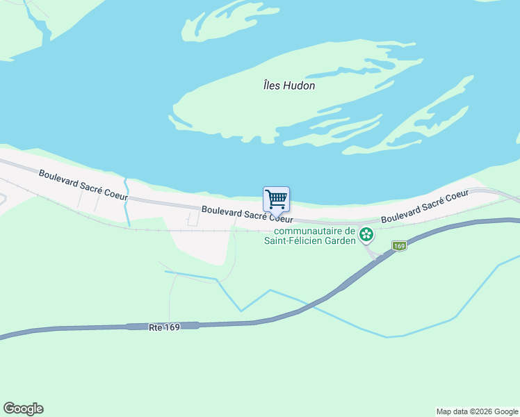 map of restaurants, bars, coffee shops, grocery stores, and more near 722 Boulevard du Sacré Coeur in Saint-Félicien