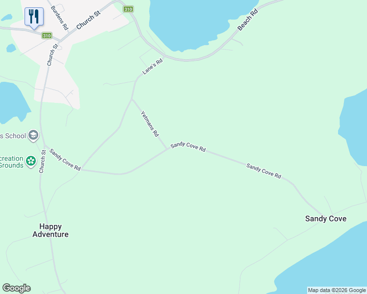 map of restaurants, bars, coffee shops, grocery stores, and more near 40 Sandy Cove Road in Eastport