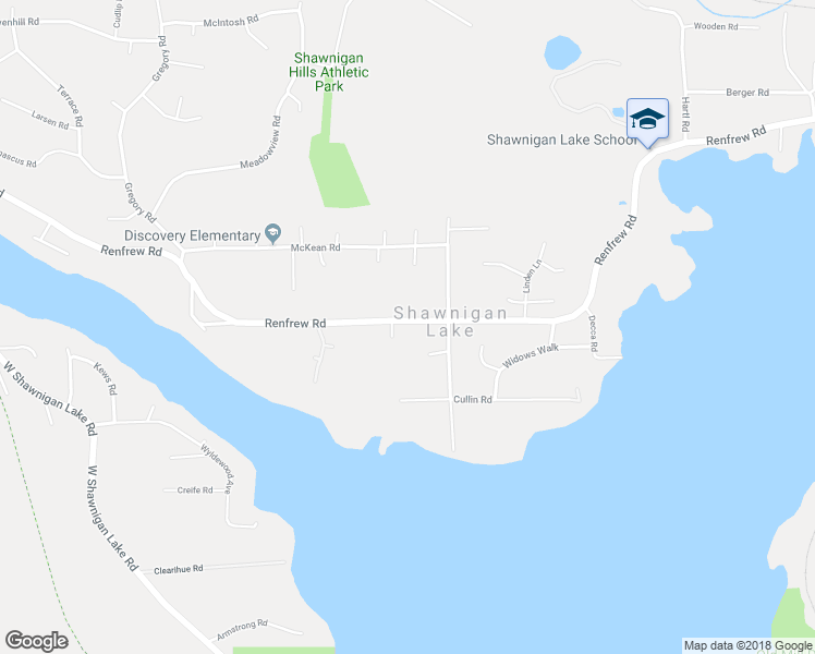map of restaurants, bars, coffee shops, grocery stores, and more near 2126 Renfrew Road in Shawnigan Lake