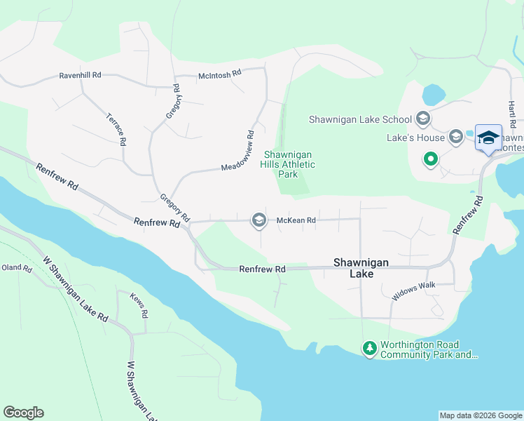 map of restaurants, bars, coffee shops, grocery stores, and more near 2754 Scobhal Road in Shawnigan Lake