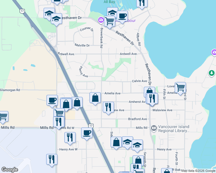 map of restaurants, bars, coffee shops, grocery stores, and more near 2180 Calvin Avenue in Sidney