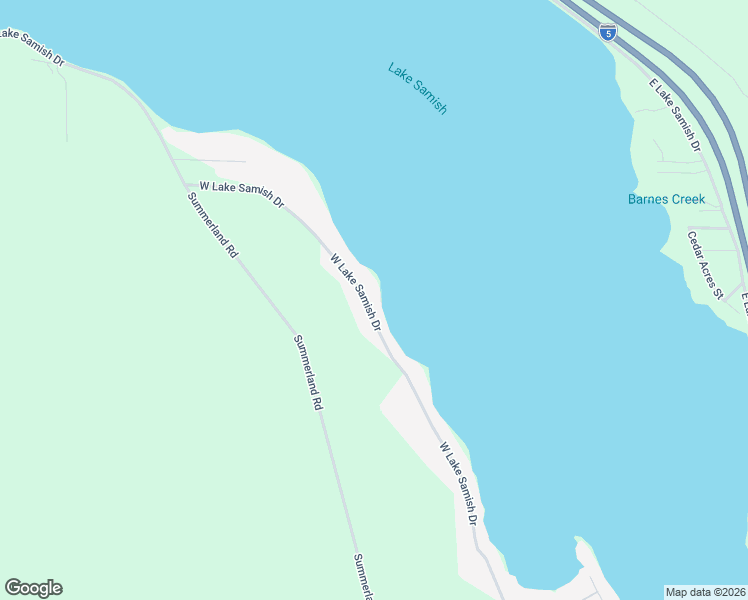 map of restaurants, bars, coffee shops, grocery stores, and more near 558 West Lake Samish Drive in Bellingham