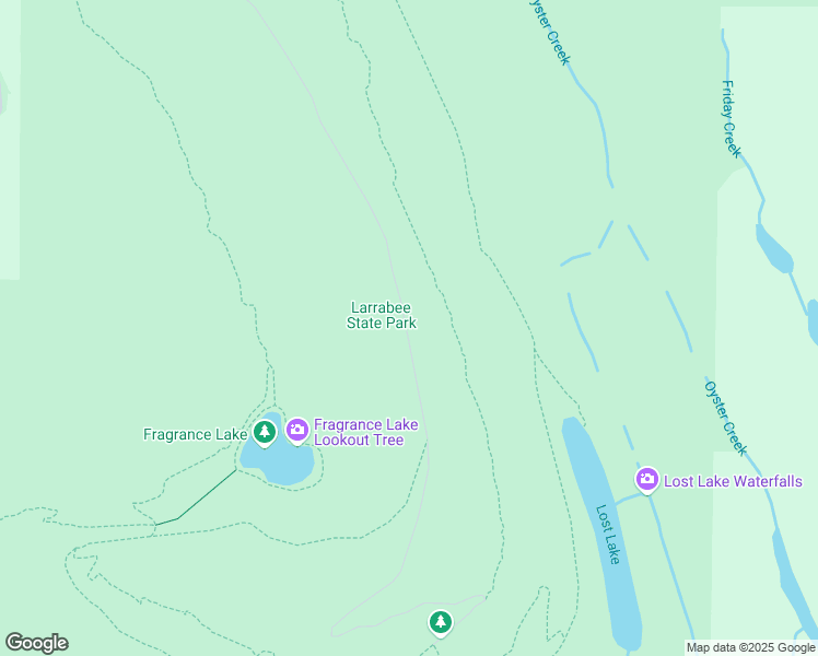 map of restaurants, bars, coffee shops, grocery stores, and more near Fragrance Lake Rd in Bellingham