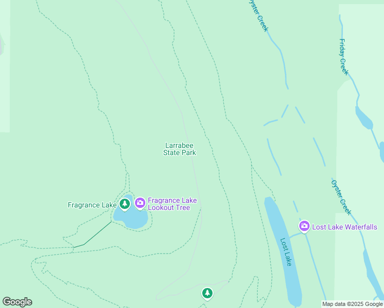 map of restaurants, bars, coffee shops, grocery stores, and more near Fragrance Lake Rd in Bellingham