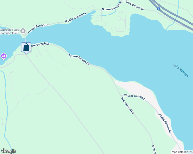 map of restaurants, bars, coffee shops, grocery stores, and more near 763 West Lake Samish Drive in Bellingham