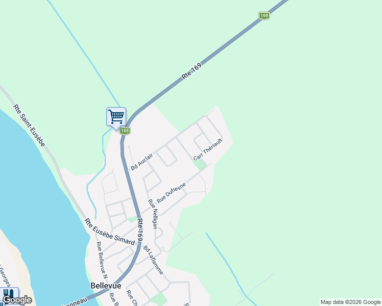 map of restaurants, bars, coffee shops, grocery stores, and more near 1683 Carré Thériault in Saint-Félicien