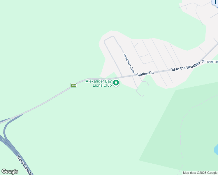 map of restaurants, bars, coffee shops, grocery stores, and more near 130 Station Road in Glovertown