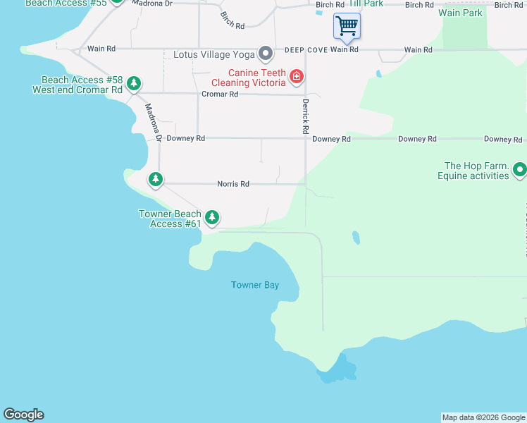 map of restaurants, bars, coffee shops, grocery stores, and more near in North Saanich